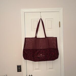 Kate Spade Maroon Leopard Tote